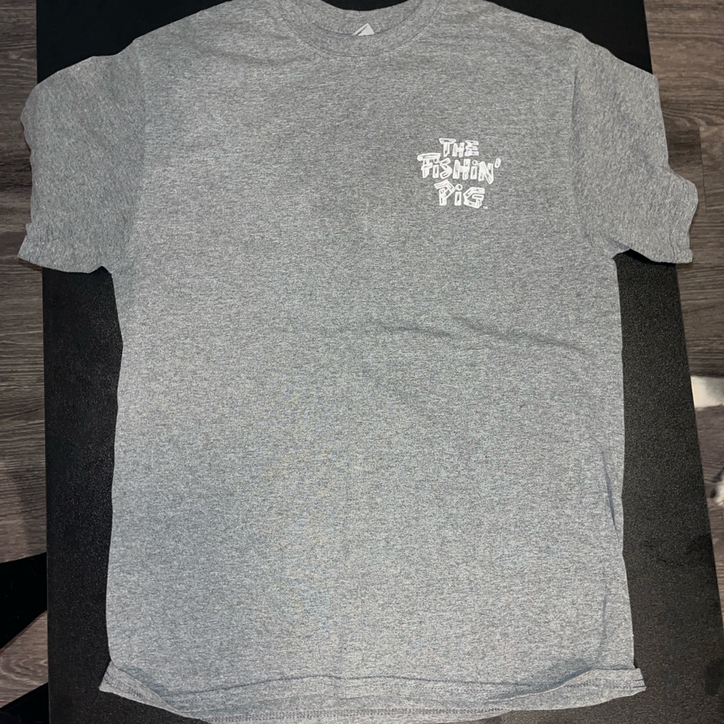 The Fishin Pig Gildan Gray Short Sleeve Tee Classic Crew Neck
